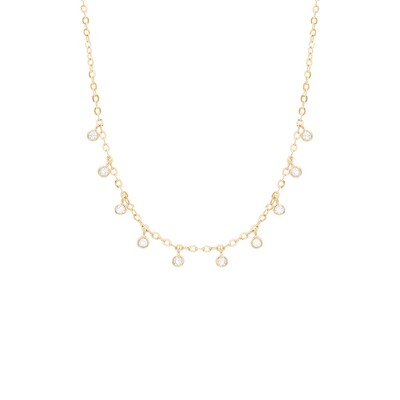 Foto Colar e choker delicada joia boho solitários pontos de luz pendurados