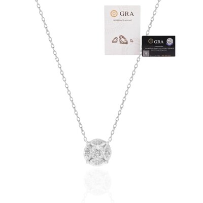 Foto Colar joia solitário ponto de luz illusion (invisible) 1.55ct 8mm Moissanite prata925
