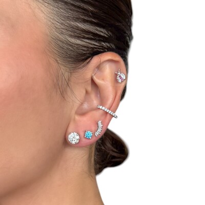 FotoBrinco joia ear cuff navetes delicado 1cm1mm prata925