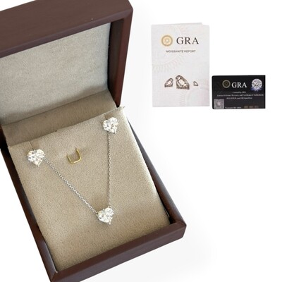 Foto Brinco coração moissanite ice cut 4ct 8mm prata925