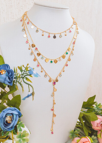 FotoColar Letras em Coraçoes Rainbow Ouro18k (Encomenda 30dias)