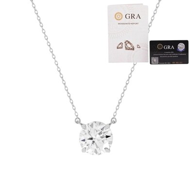 Foto Colar joia solitário moissanite 3.5ct (10mm) prata925