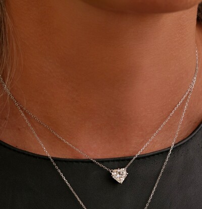 Foto Colar coração moissanite ice cut 2.06ct 8mm prata925