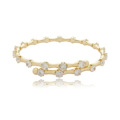 Foto Bracelete boho flexível solitários ouro18k