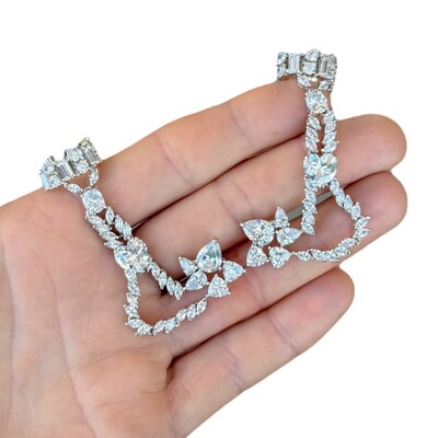 Foto Brinco Earcuff Navetes e Coração com piercing encaixavel prata925 ( Special Edition )