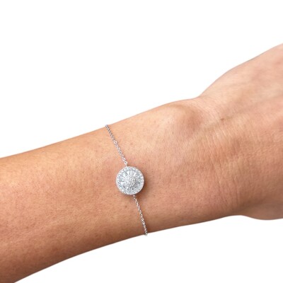 Foto Pulseira joia delicada pizza baguetes prata925