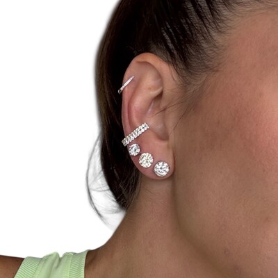 FotoBrinco delicado Ear Hook de pressão cravejado yellow fancy prata925