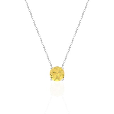 Foto Colar joia solitário yellow fancy prata925