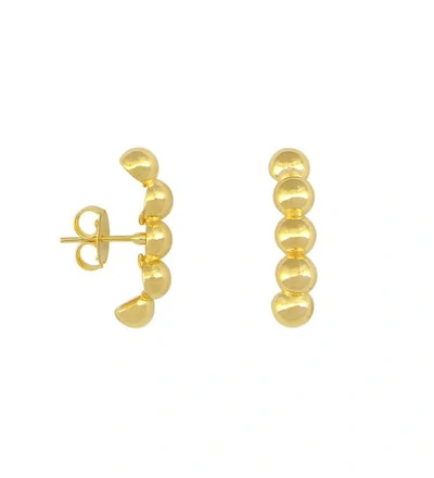 Foto brinco ear hook bolinhas ouro18k