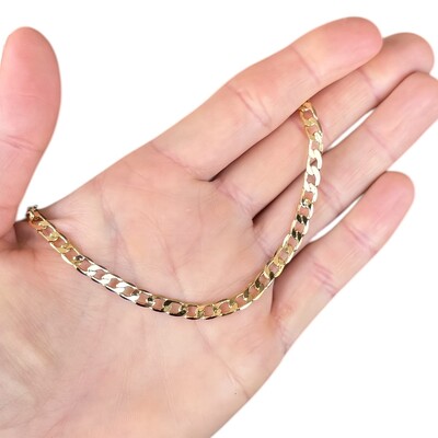 FotoColar e Choker groumet chapada com elo 4mm ouro18k