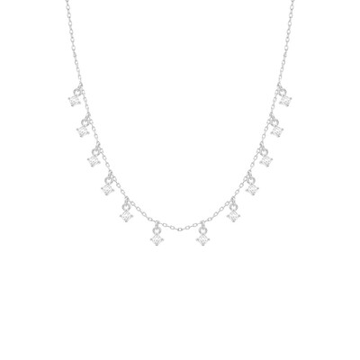 Foto Colar e choker joia solitários ponto de luz pendurados delicado