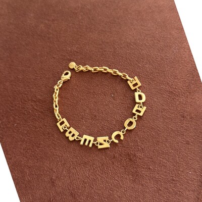 Foto Pulseira escrita abençoada ouro18k