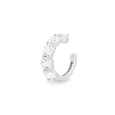 Foto Brinco piercing solitários 3mm regulável prata925