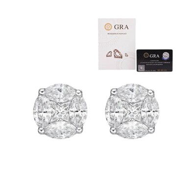 Foto Brinco joia solitário moissanite illusion 2.89ct (1cm) prata925