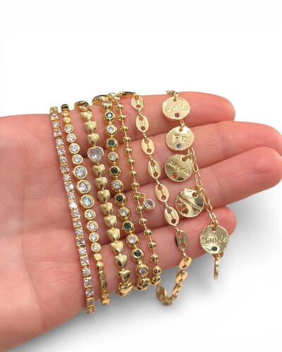 FotoPulseira joia riviera cravação inglesa banho de ouro18k