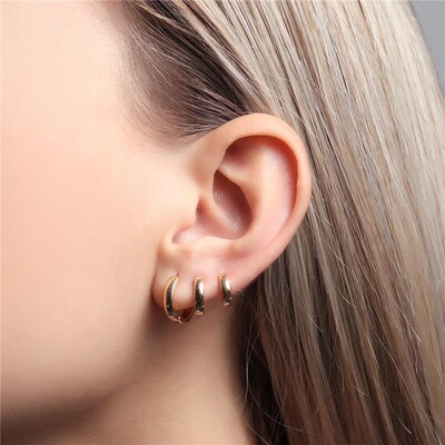 FotoBrinco argola click lisa ouro18k ( escolha o tamanho )