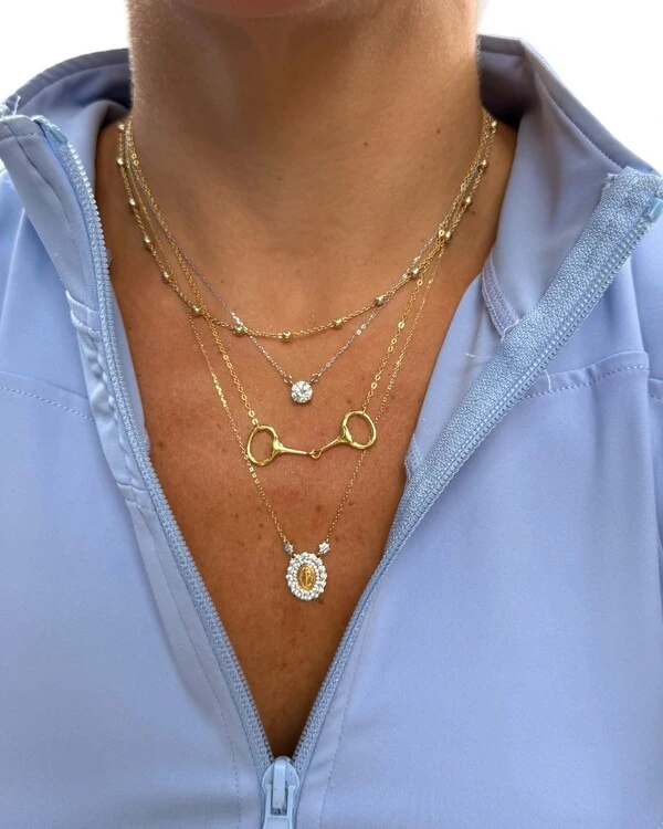 Colar equestre bridão prata925 com banho de ouro18k (sob encomenda)