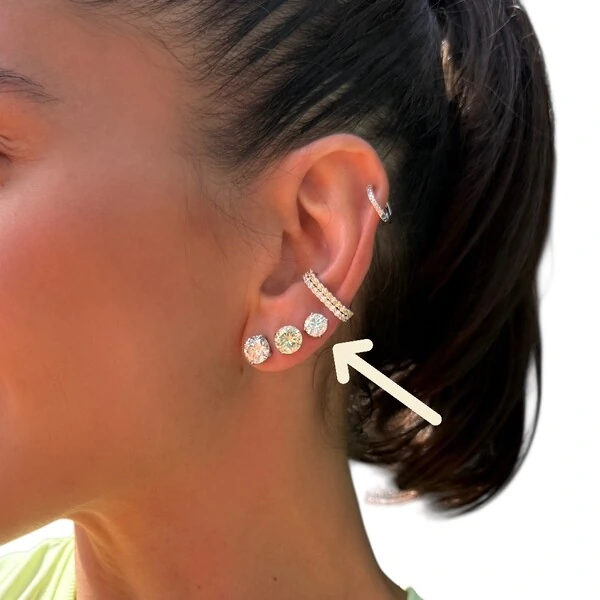 Brinco solitário com moissanite 1ct (6,5mm) prata925