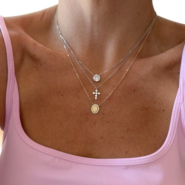 Colar joia solitário ponto de luz illusion (invisible) 1.55ct 8mm Moissanite prata925