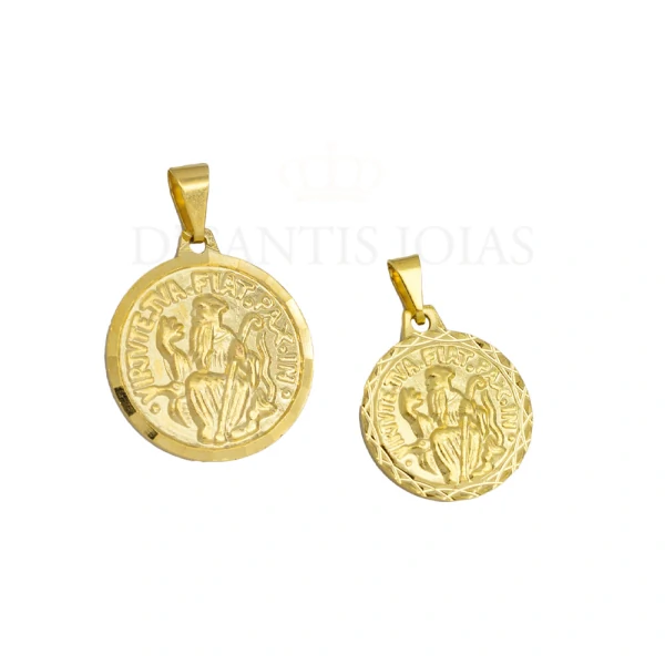 Pingente Medalha Sao Bento Ouro18k (escolha o tamanho)