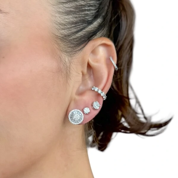 Brinco piercing joia regulável solitários