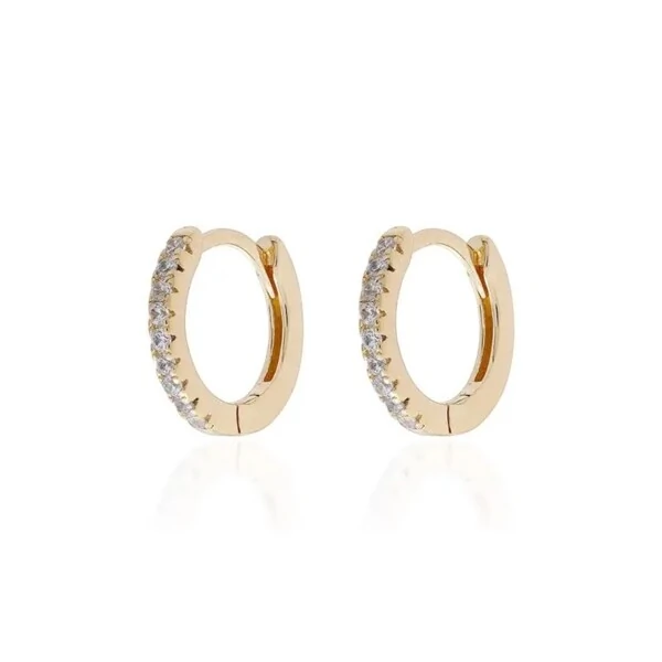 Brinco argola joia cravejada delicada prata925