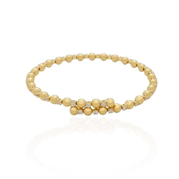 bracelete volta regulável bolinhas e solitários ponto de luz