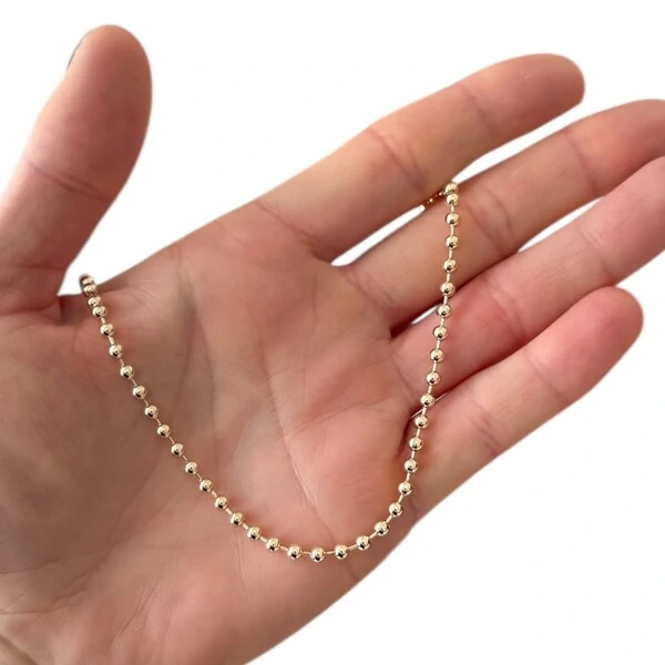 Colar gargantilha corrente de bolinhas ouro18k