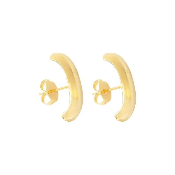 Brinco ear hook básico liso ouro18k