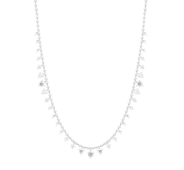 Colar joia bolinhas com pedras luxo prata925