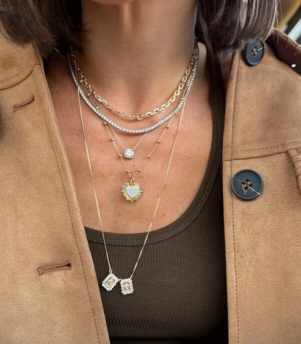 Colar joia solitário ponto de luz 2ct (8mm) moissanite prata925