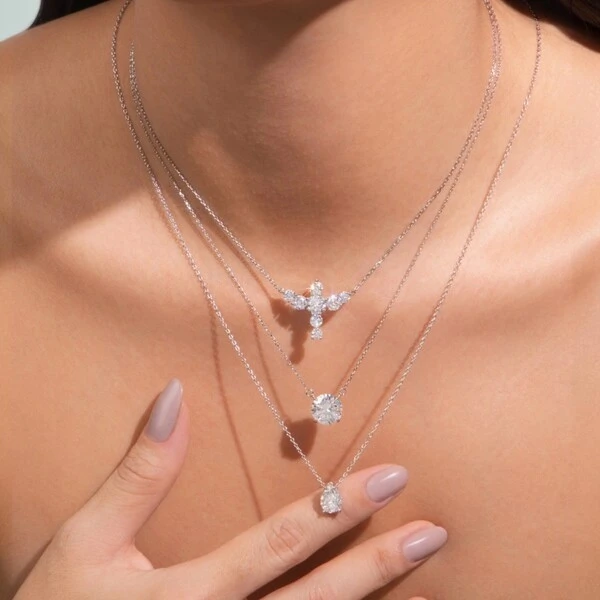 Colar divino espirito santo moissanite 2.34ct 6mm prata925