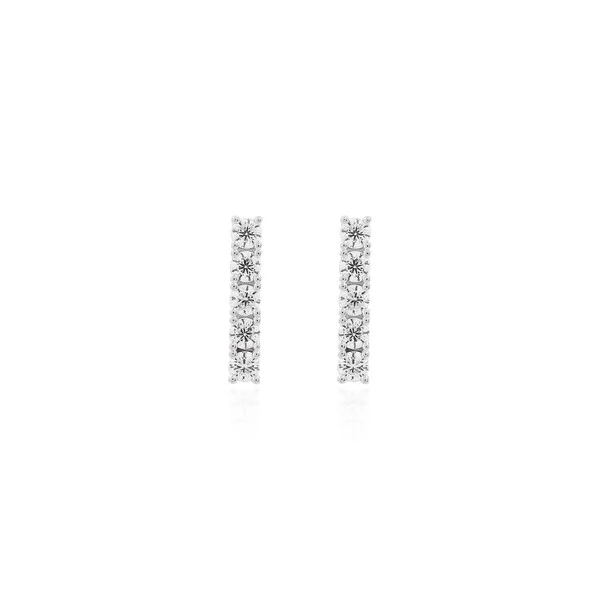 Brinco joia ear hook palito solitários ponto de luz