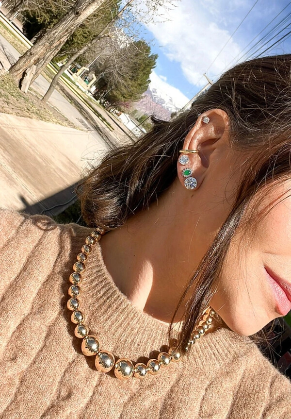 Brinco piercing tubo básico de encaixe