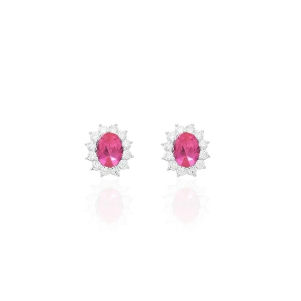 Brinco joia clássico joia oval kate cravacão princesa 8mm