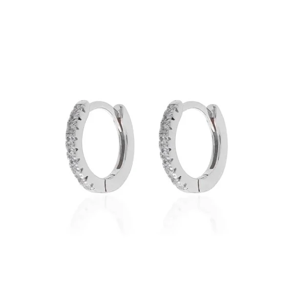 Brinco argola joia cravejada delicada prata925