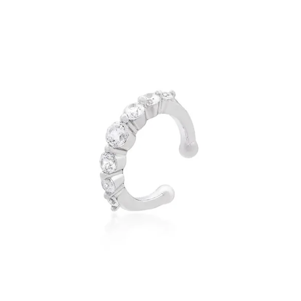 Brinco piercing de encaixe com solitários prata925