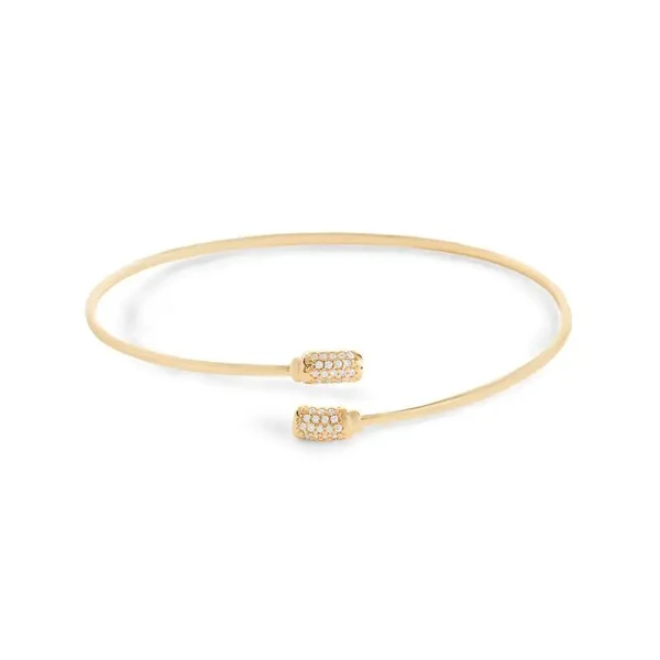 Bracelete joia entre aberto pontas cravejadas