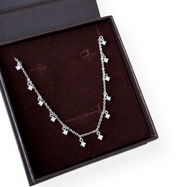 Colar e choker joia solitários ponto de luz pendurados delicado