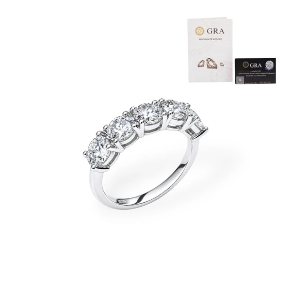Anel aliança aparador meia cravação moissanite 1.5ct (4mm) prata925