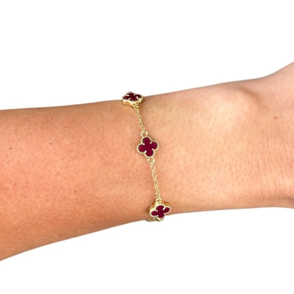Pulseira cinco trevos cl ouro18k
