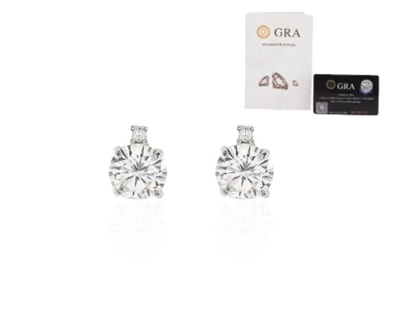 Brinco joia solitário com moissanite 0.86ct (5mm) prata925