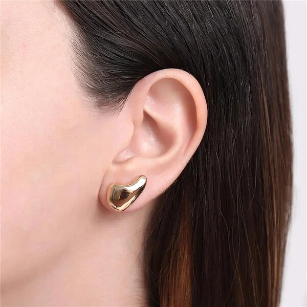 Brinco e ear cuff organico ouro18k