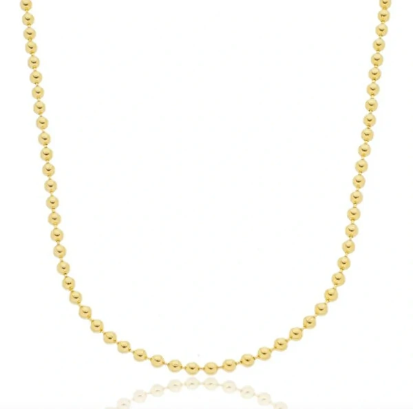Colar corrente bolinhas delicadas Ouro18k (escolha o tamanho)