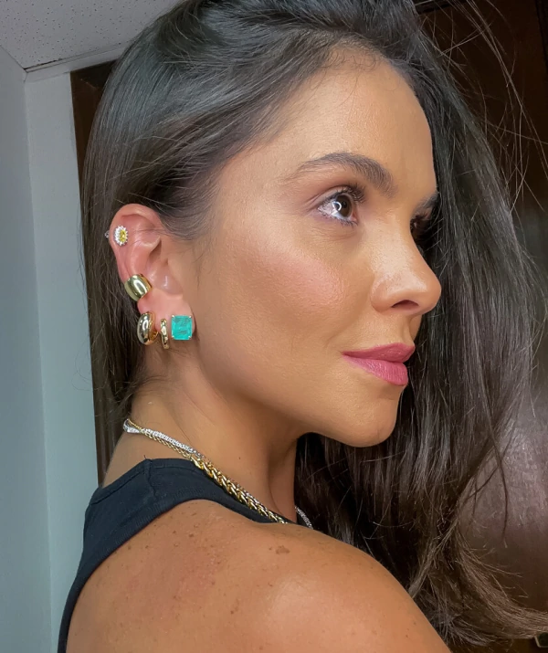 Brinco pequeno princesa Yellow Fancy prata925