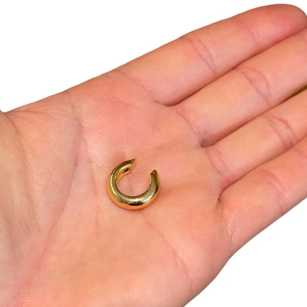Brinco piercing tubo slim ouro18k