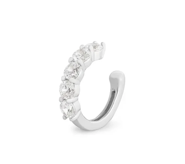 Brinco piercing solitários 2.5mm regulável prata925
