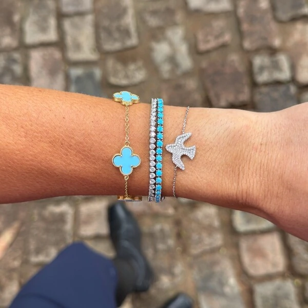 Pulseira joia divino espirito santo cravejado prata925