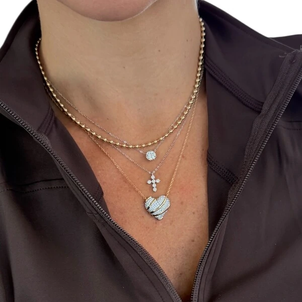 Colar gargantilha corrente de bolinhas ouro18k