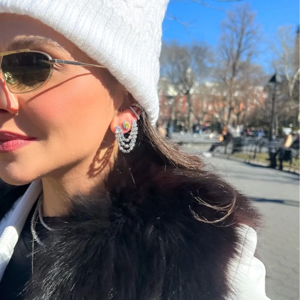 Brinco pequeno princesa Yellow Fancy prata925